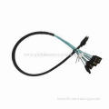 Mini SAS to 4 SATA Cable with 30AWG Wire Size, 100Ω Impedance
